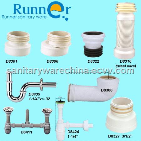 Toilet connection tube,plastic pipe connection for WC,plastic toilet connector