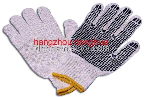 natural cotton with pvc dot gloves(DH207NH)