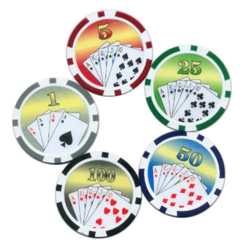 Royal flush poker chips set