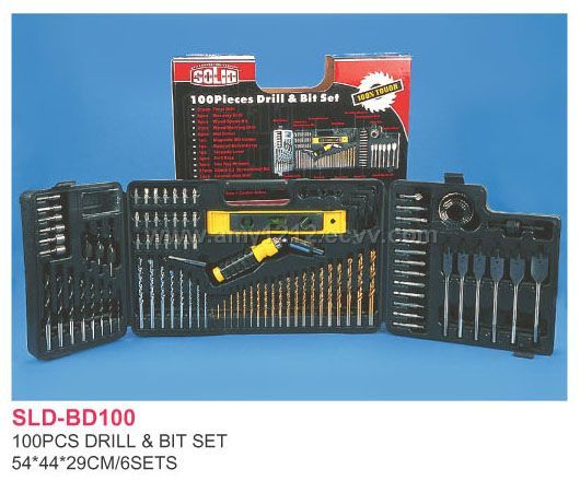 Sell 100pcs Drill & Bits Set-drill,Drill Bit,Laser Level,Rachet Screwdriver,Twist Drill Bit,Wo BLD-BD100