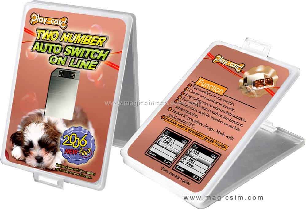 Play-Card Cutting Dual Sim Auto Switch (7P-1)- nice three packing