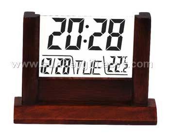wooden lcd clock