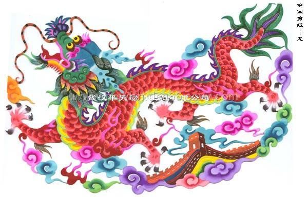 Chinese papercut painting China dragon