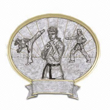 polyresin awards  sport  sculpture (kungfu  plque) NW7005
