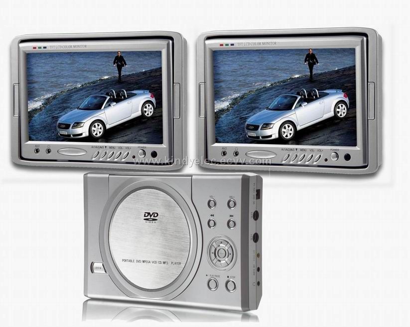 Portable dvd player dual screen for car