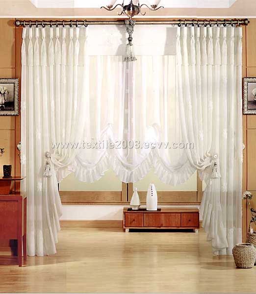 3Pcs Pear Kitchen Embroidery Curtain Set