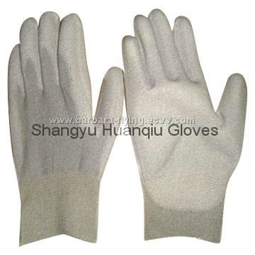 13g Carbon Fibre / Conductive Fibre PU Palm Gloves ETGPP-001