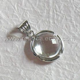 Elegence nature white quartz S925 pendant:PDP66166W-QUS Elegence nature white quartz S925 pendant:PDP6616