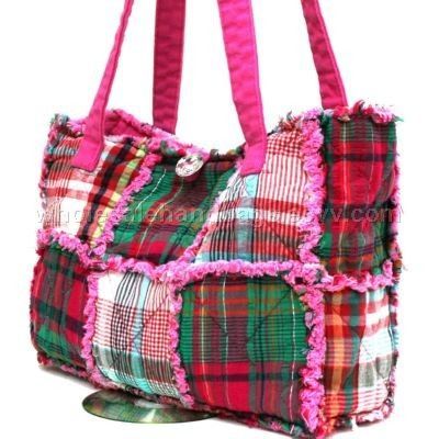 Tote Handbags on Tote Handbag   United States Quilted Ragged Patchwork Tote Handbag