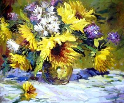 painting pictures of flowers. Impressionist Flowers Painting