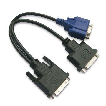 DVI 24+5 Male to DVI 24+1 Female + HD15P Female Assembly CH-0901