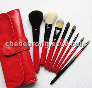  Brush Sets on Makeup Brush Set   Cosmetic Brushes With Leather Pouch  E 1234