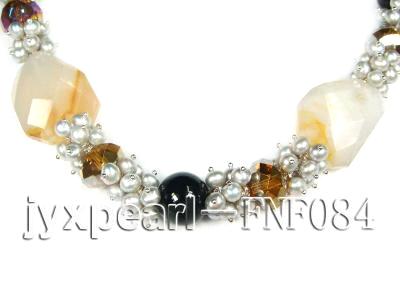 Grey Pearl Jewelry on Necklace China Grey Freshwater Pearl Agate Crystal Necklace Pearl