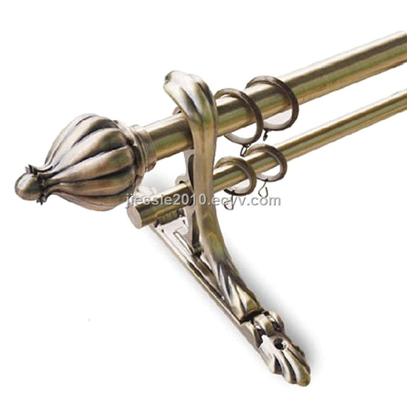 LACE GOLD ADJUSTABLE DECORATIVE CURTAIN ROD - 1 1/4QUOT; DIAMETER