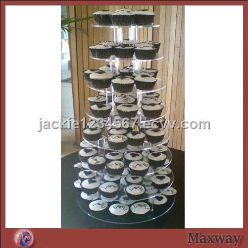 Assemble Round Shaped 8Tier Acrylic Wedding Celebration Cupcake Display