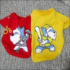 Large / Small Yellow, Red Funny Personalized Dog Hooded Sweatshirts