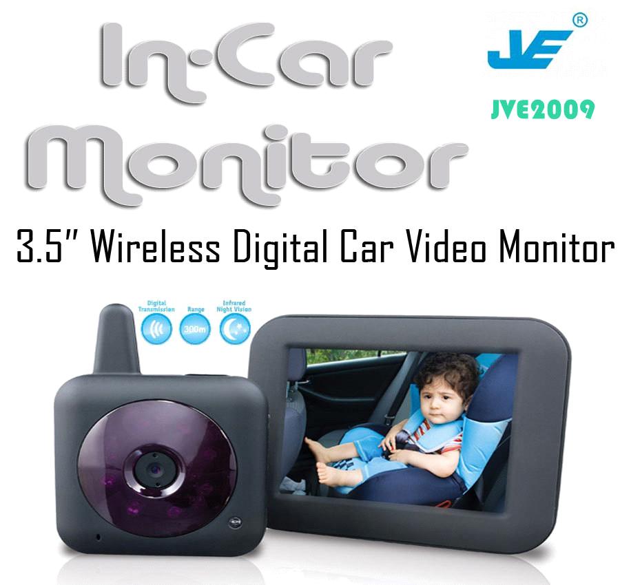 Wireless digital car baby monitor*camera,3.5 inch LCD IR night Vision Baby monitor for car from