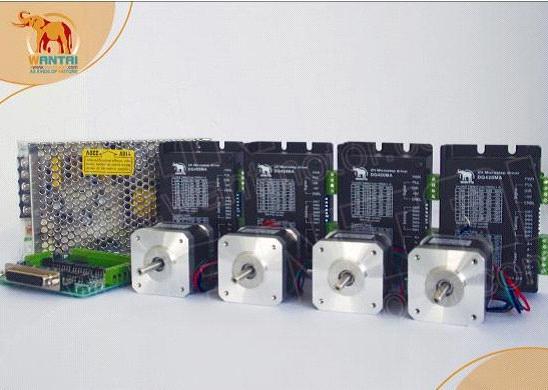 CNC Router kits 4Axis Cnc Nema17 Wantai stepper motor 4000g.cm & 1.7A,12-36VDC,128 Mill driver