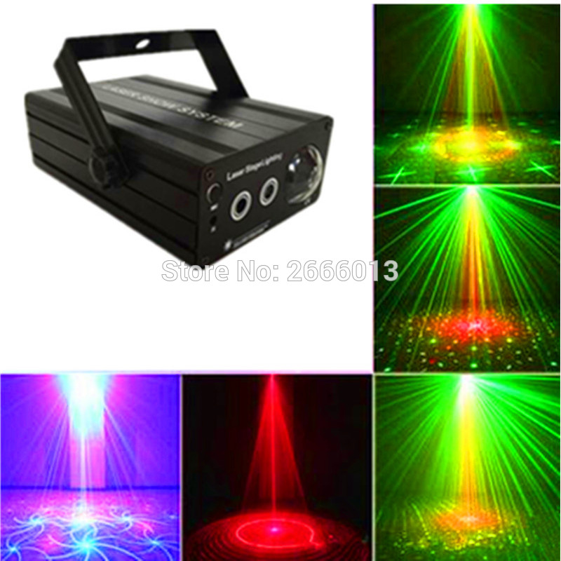 RG Mini 3 Lens 24 Patterns LED Laser Projector Stage Lighting Effect 3W