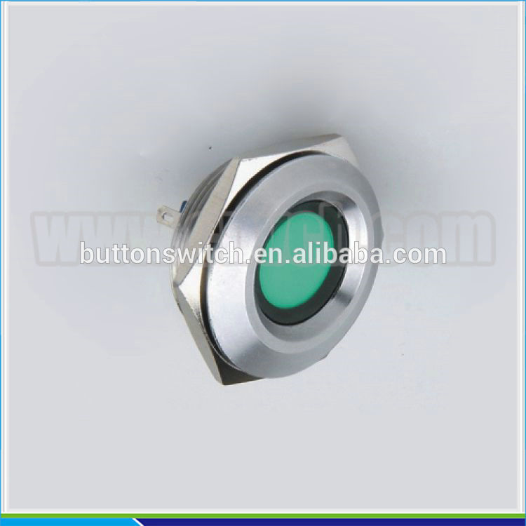 IN59 Nickel plated brass or stainless steel IP67 signal lamp metal anti-vandal indicator 30mm