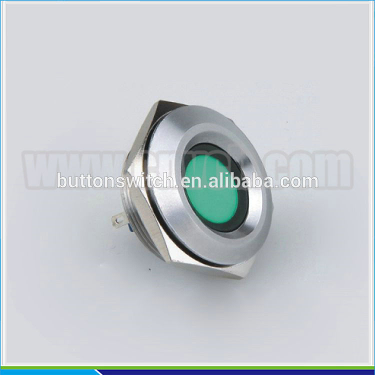 IN59 Nickel plated brass or stainless steel IP67 signal lamp metal anti-vandal indicator 30mm