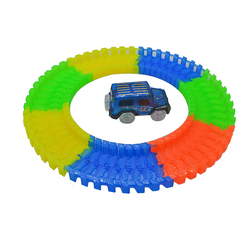 Glow-Racing-Track-Set-Led-Track-Car-Toy-162-165-220-240pcs-Race-Track-1pc-LED