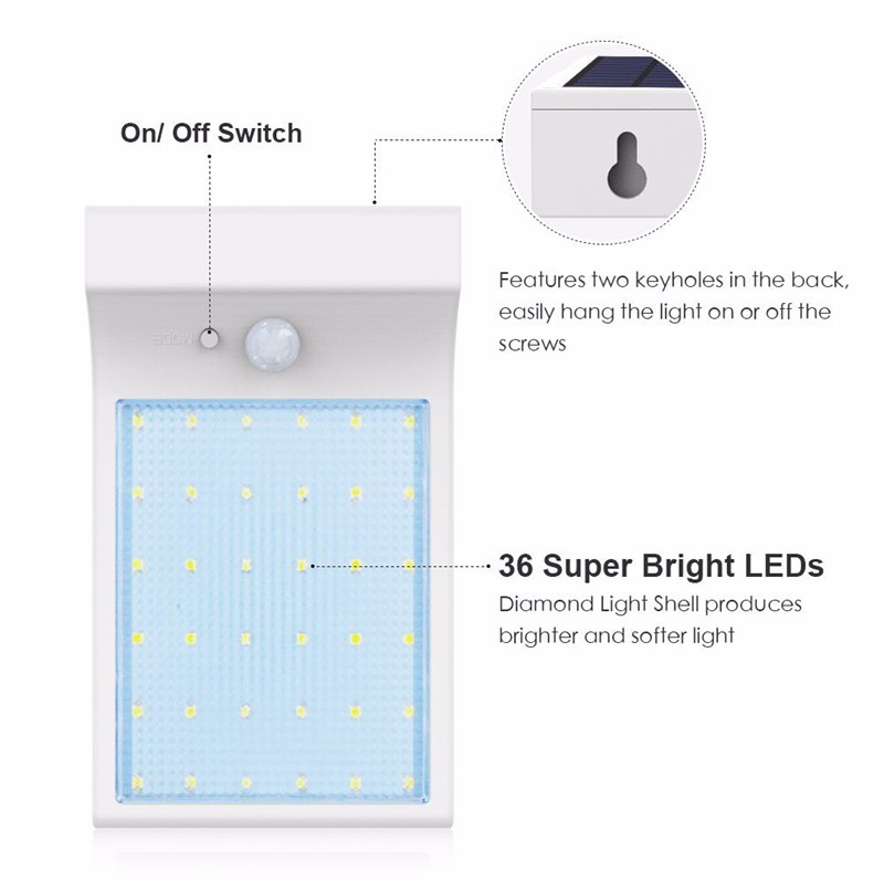 36 LED Solar Power Street Light (5)