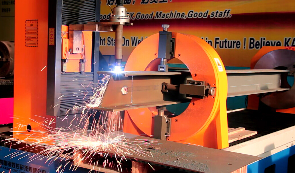 angle steel/h beam/irregular tube cnc plasma cutting machine from China