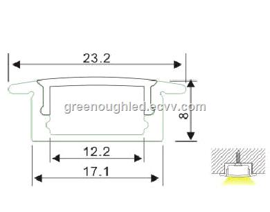 LEDLinearAluminumProfileCabinetStripLightwithPMMADiffuser LEDLinearAluminumProfileCabinetStripLightwithPMMADiffuser