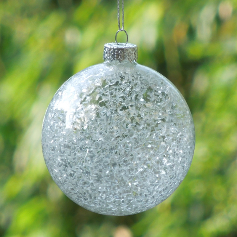 Inner Glass Chips Glass Ball Christmas Tree Hanging Decorative