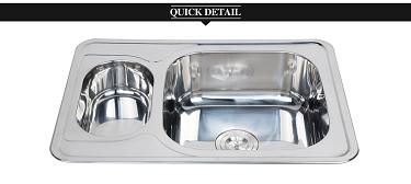 Chinese supplier special design double bowl rectangular stainless steel sink WY7050