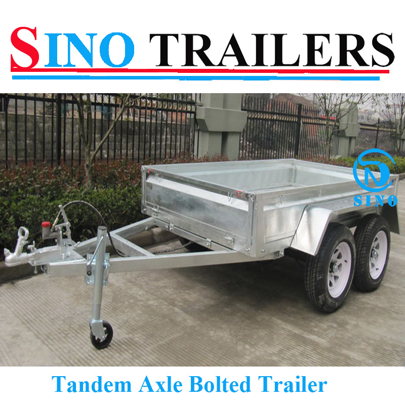 Wholesale 2t Flat steel Galvanized Tandem Box Trailer Wholesale 2t Flat steel Galvanized Tandem Box Trailer