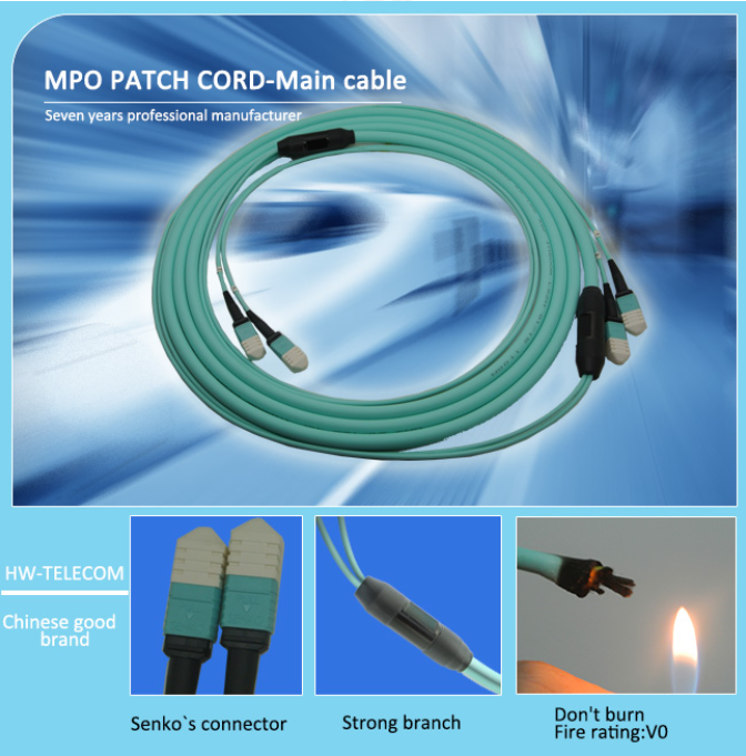 MPO om3 om4 fiber optic patch cord fiber optical pigtail cables customs OEM factory MPO om3 om4 fiber optic patch cord fiber optical pigtail cables customs OEM factory