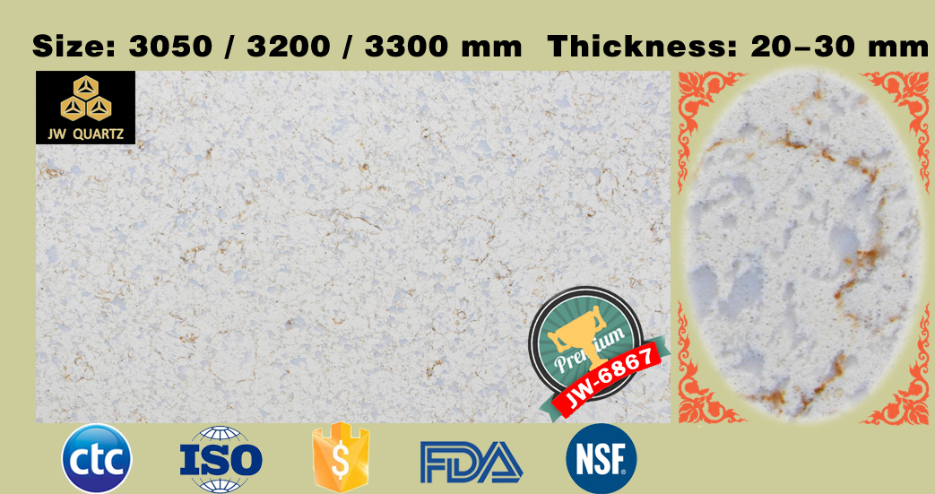 JW6867 FinlandContact with food safe Artificial Quartz Stone Slab for countertop JW6867 FinlandContact with food safe Artificial Quartz Stone Slab for countertop