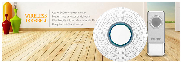 Forrinx D2 DIY 52 Ringtones 300m Distance 433MHz Smart Wireless Door Chime Forrinx D2 DIY 52 Ringtones 300m Distance 433MHz Smart Wireless Door Chime