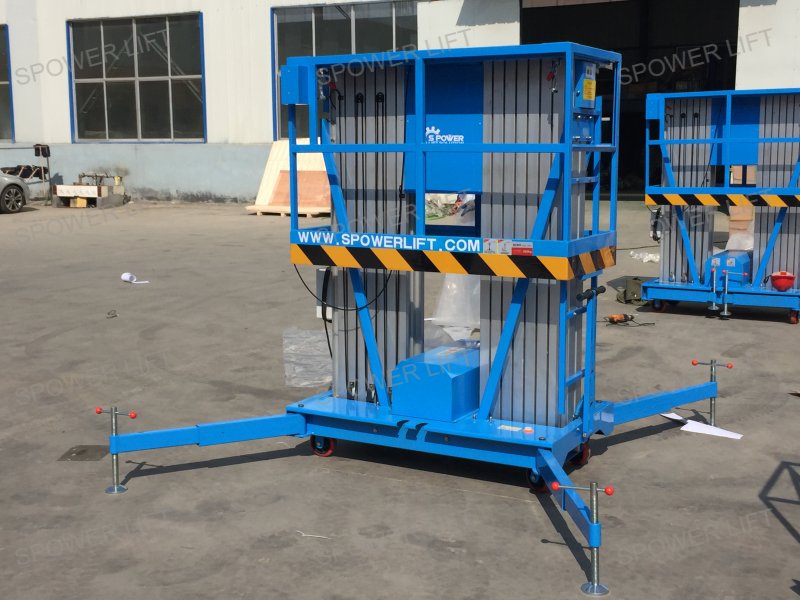 Double mast aluminium hydraulic mobile man lift Double mast aluminium hydraulic mobile man lift