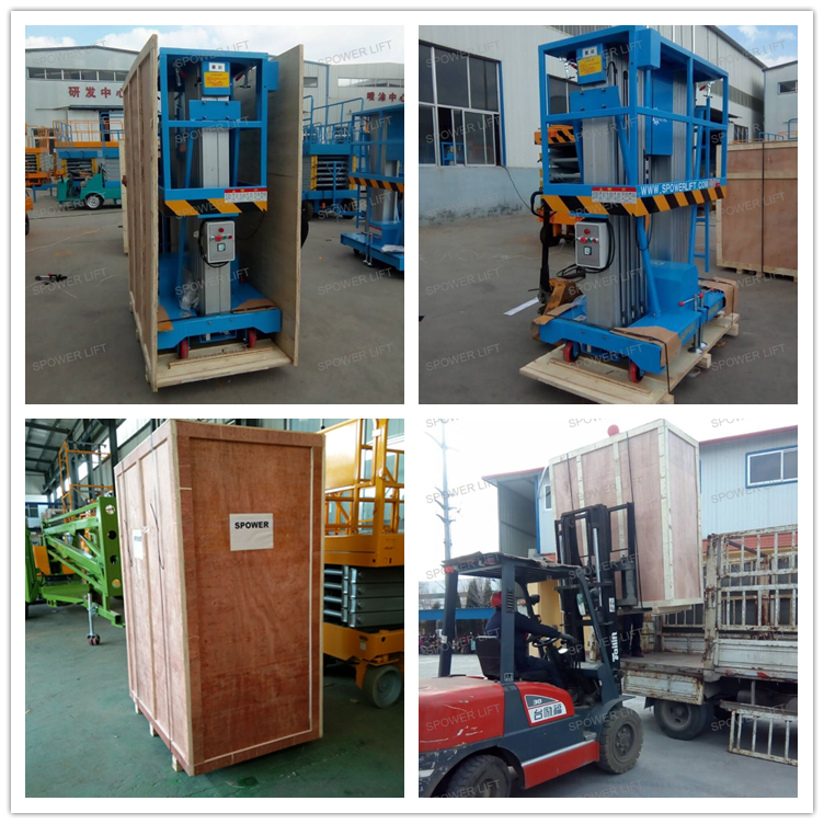 Double mast aluminium hydraulic mobile man lift Double mast aluminium hydraulic mobile man lift