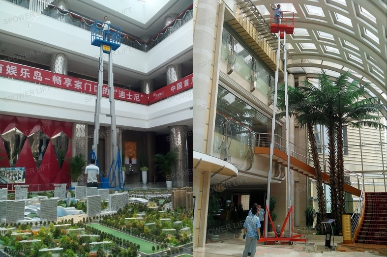 Double mast aluminium hydraulic mobile man lift Double mast aluminium hydraulic mobile man lift