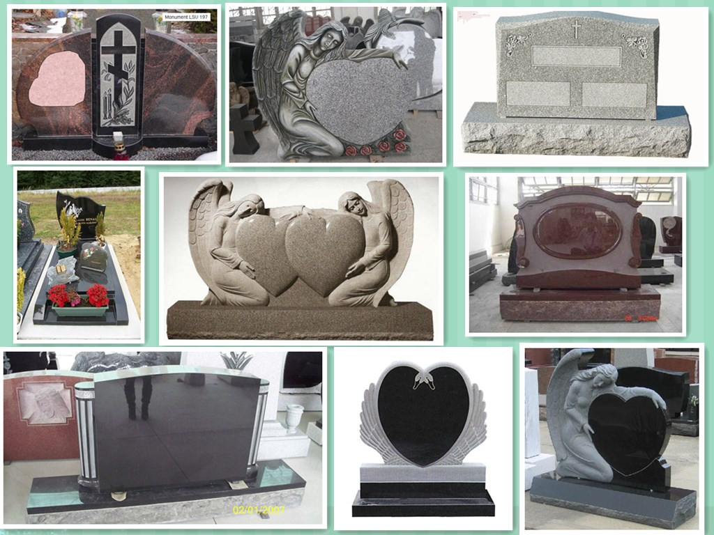Traditional Single Angel Heart Monuments with Various Color Selection