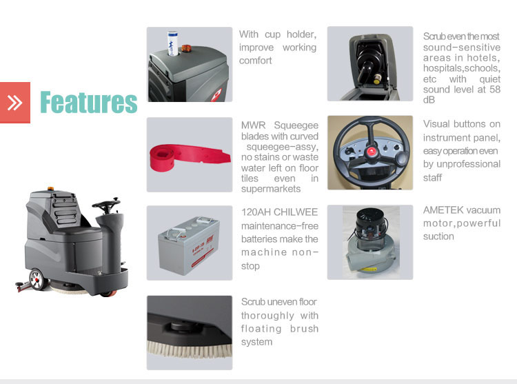 Small flexible ride on scrubbers automatic floor cleaning machine Small flexible ride on scrubbers automatic floor cleaning machine
