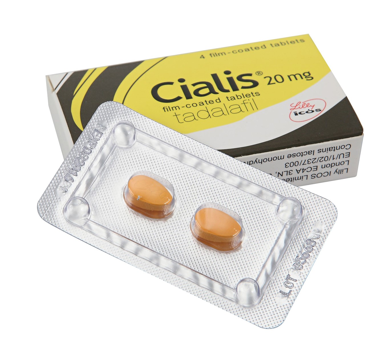Cialis Wholesale Supplier 4 Film-Coated Tablets Tadalafil 20mg from ...