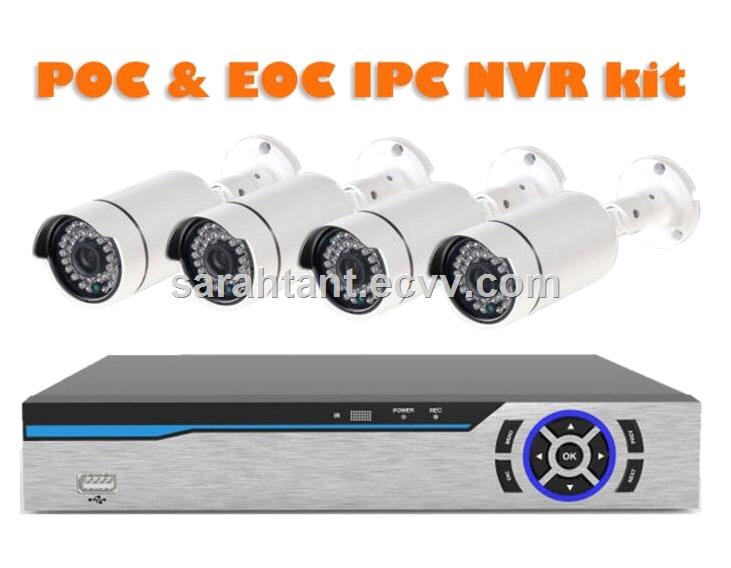 PoC EoC IP Cameras NVR Security CCTV Kit
