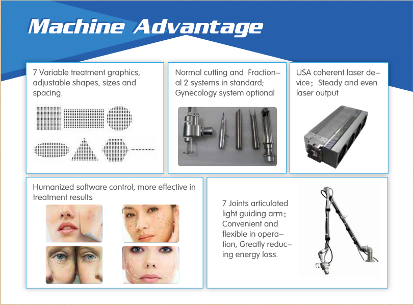 Multifunction Beauty machine Fractional co2 laser for skin tightening and whitening