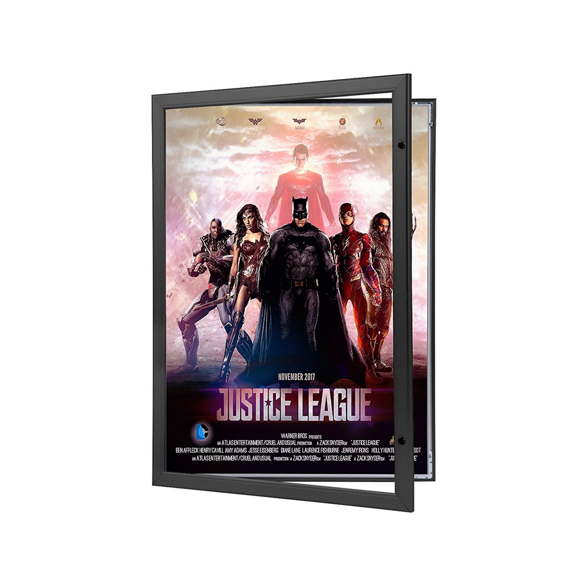 Black Locking Movie Poster Frame 27x40 Inches Front Loading Display Case