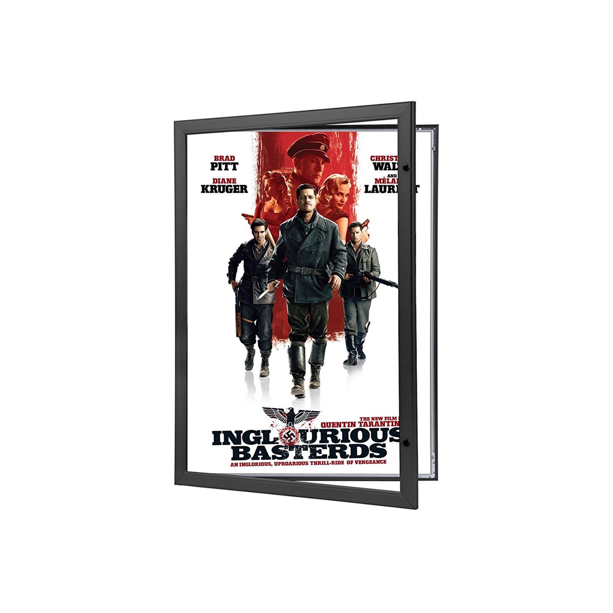 Black Locking Movie Poster Frame 27x40 Inches Front Loading Display Case