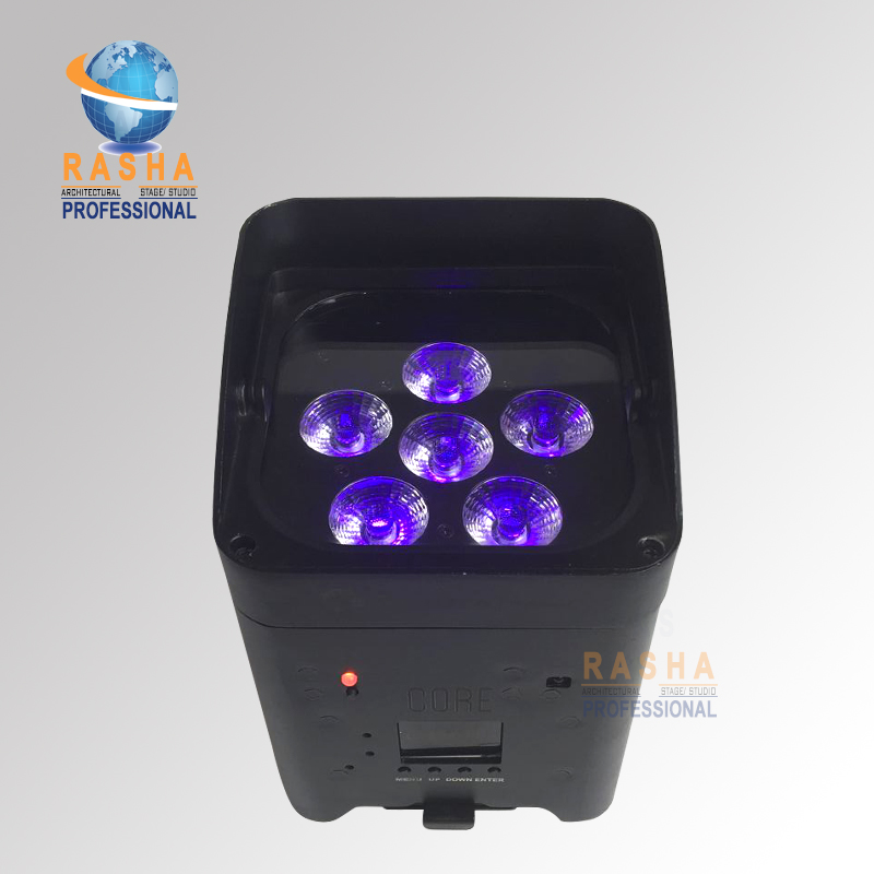 Rasha New Arrival Hex Core 618W 6in1 RGBAW UV Battery Operated Wireless LED Par Light APP Mobile LED Uplight Rasha New Arrival Hex Core 618W 6in1 RGBAW UV Battery Operated Wireless LED Par Light APP Mobile LED Uplight