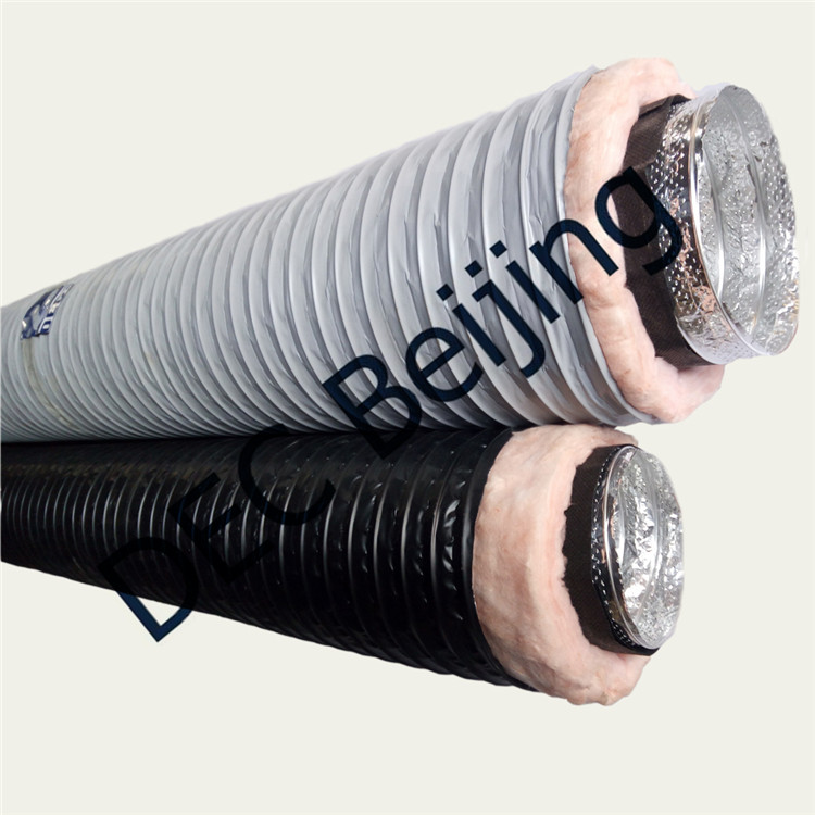 High duty sound absorbing 8 inch acoustic flexible ducting for VAV box