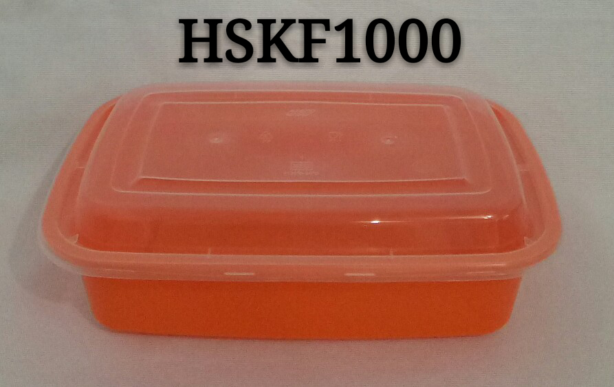 Rectangle KF1000ml disposable PP plastic microwave safe dinnerware with inner tray