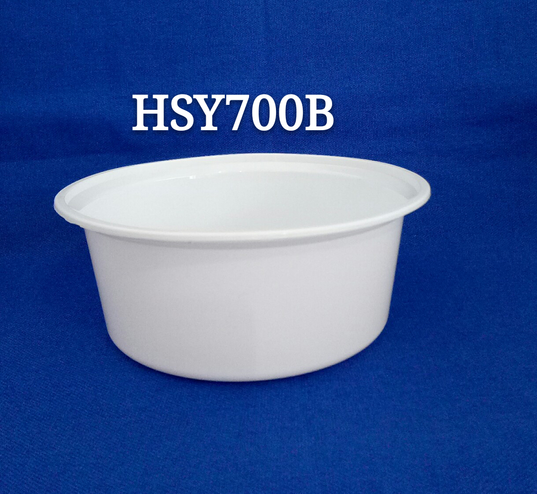 Round 700ml disposable PP plastic microwave safe food container with arched lid