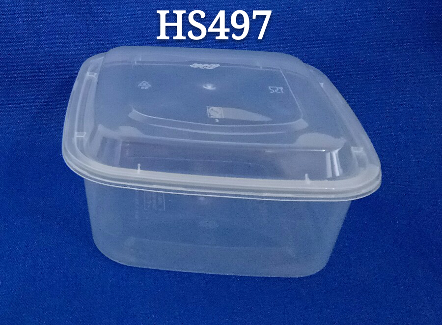 Square 1000ml thicken disposable PP plastic microwaveable food packing box with inner tray